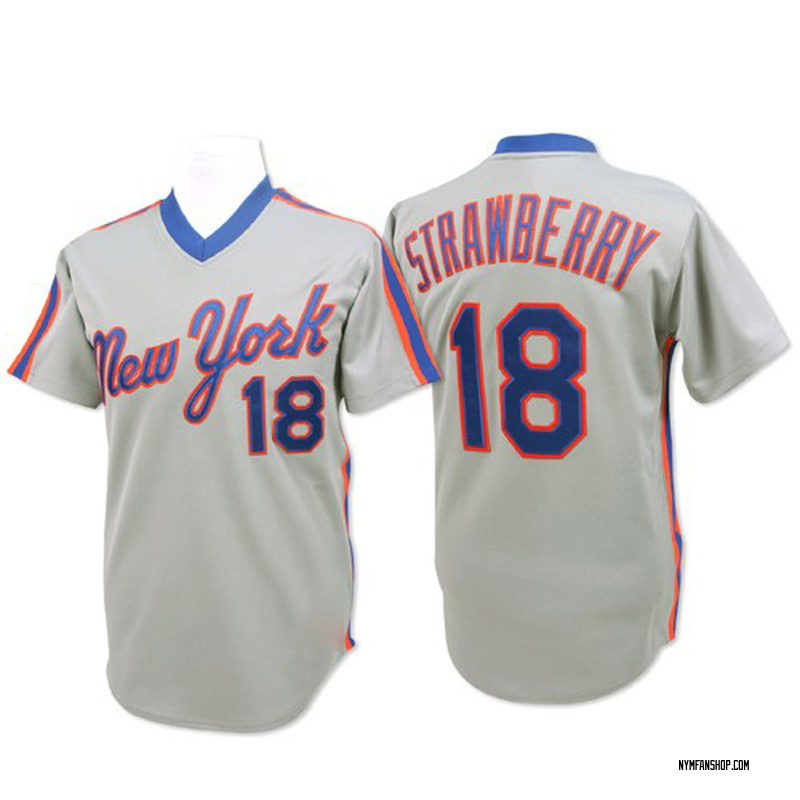 Authentic Darryl Strawberry Men's New York Mets Grey Throwback Jersey