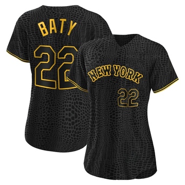 Brett Baty #21 - Team Issued White Pinstripe Jersey - Roberto Clemente Day  - Mets vs. Pirates - 9/15/22 - Mets Win 7-1