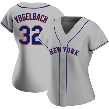 Daniel Vogelbach #32 - Game Used White Pinstripe Jersey - Worn During Mets  Debut on 7/24/22 - Mets vs. Padres - 1-3, BB, 1 R; Also Worn 7/27/22 - Mets  vs. Yankees 