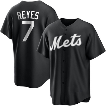 Majestic Jose Reyes #7 New York Mets Black Sewn Jersey Kids 10/12 Baseball