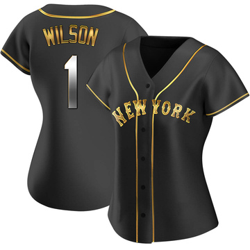 MOOKIE WILSON #1 NEW YORK METS BLACK GOLDEN Baseball Jersey Size S-3XL