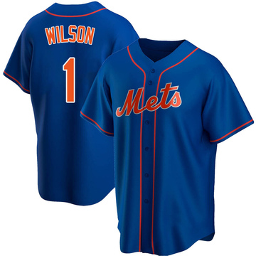 Men's New York Mets #1 Mookie Wilson Authentic Blue Throwback Baseball  Jersey