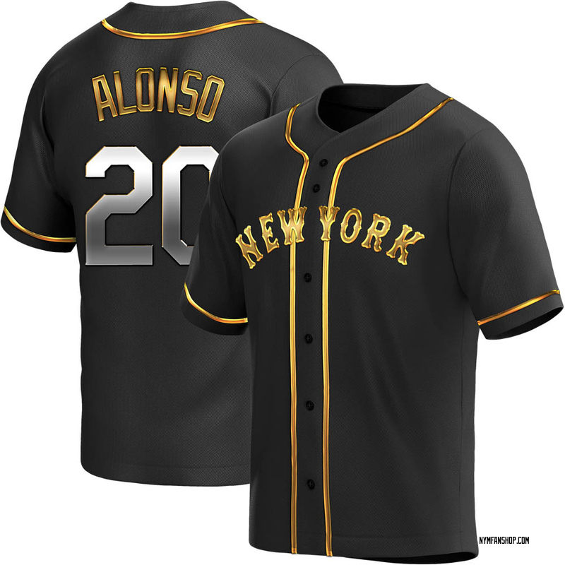 Replica Pete Alonso Youth New York Mets Black Golden Alternate Jersey