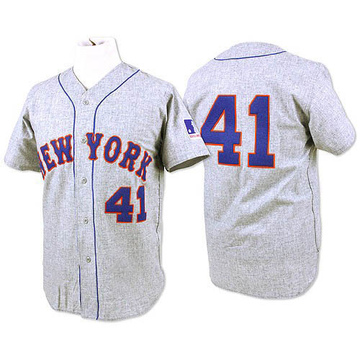 Men's New York Mets #41 Tom Seaver Authentic Black Fashion