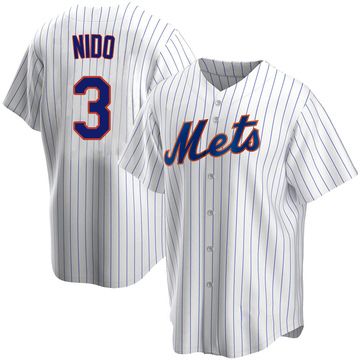 Tomas Nido #3 - Game Used White Pinstripe Jersey - 2022 NL Wild